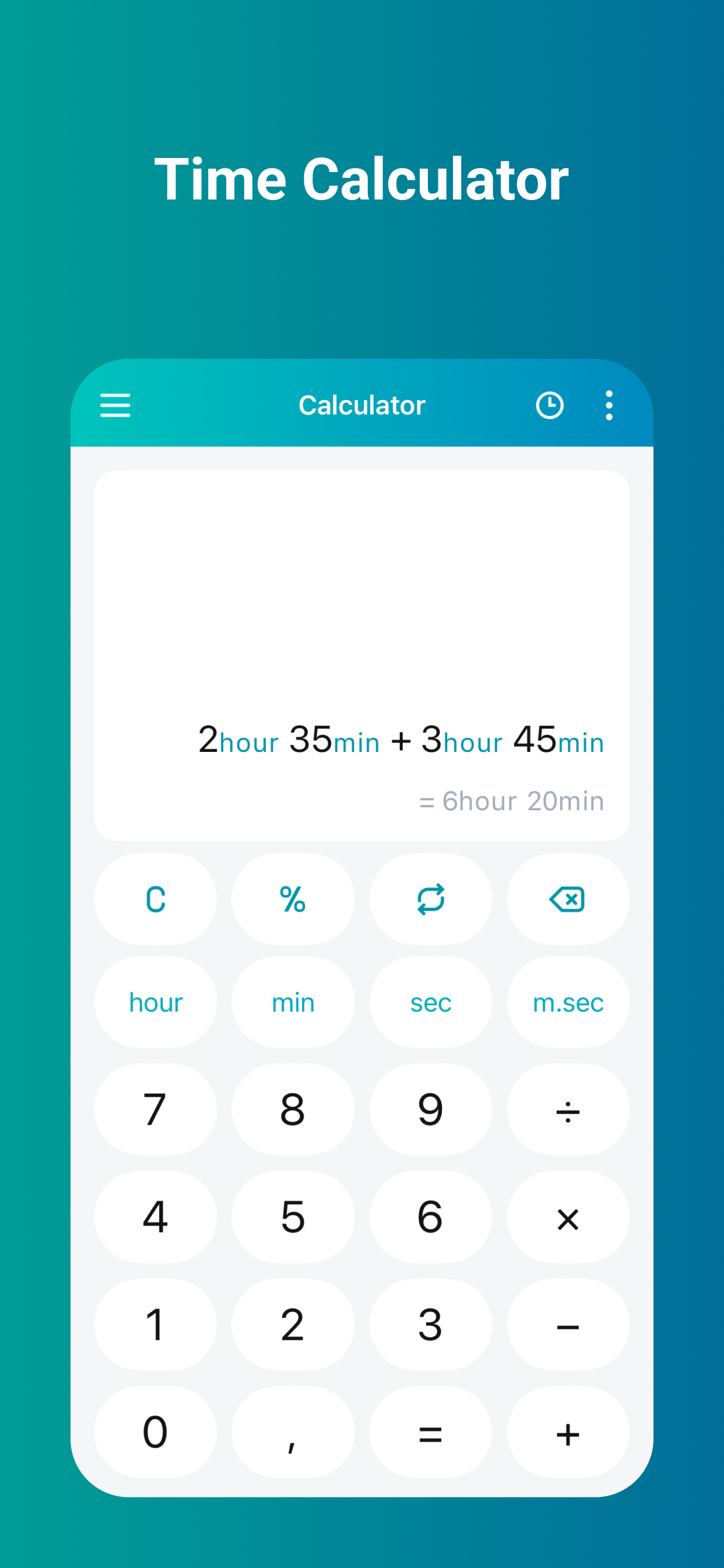 TimeCalc Time Calculator preview